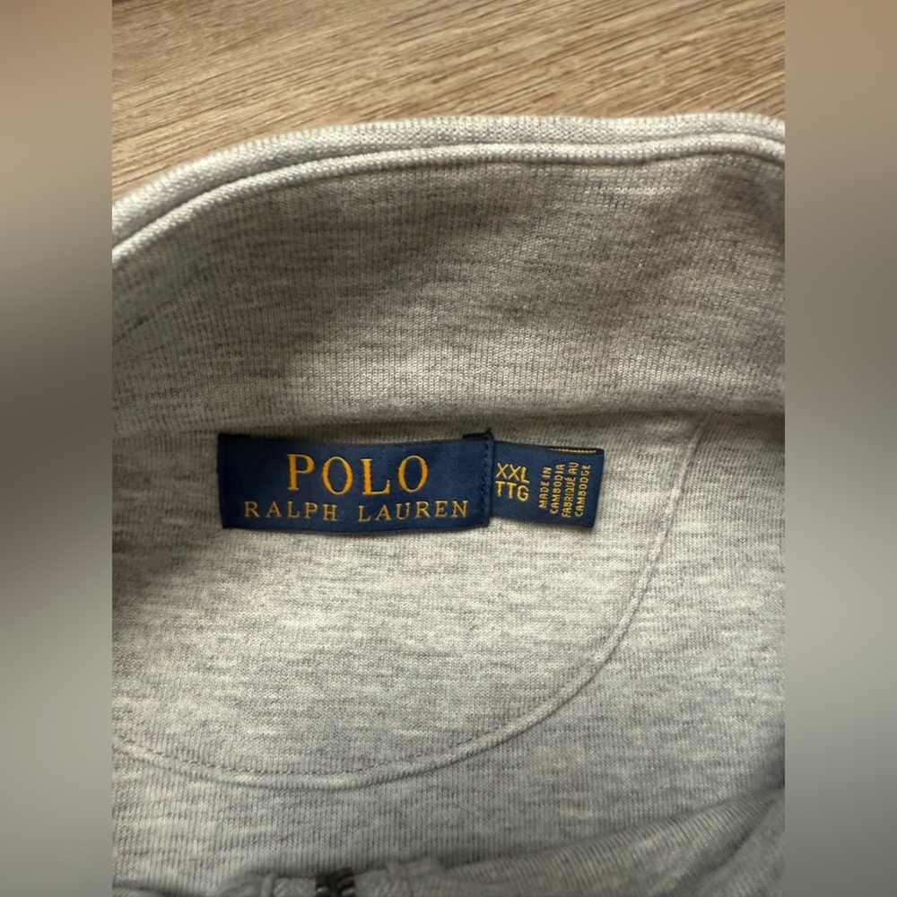 Polo Ralph Lauren Quarter Zip Sweater Sweatshirt Pullover Gray Heather XXL - Picture 4 of 6